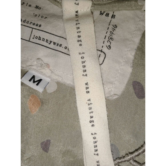 Vtg Johnny Was Vintage 100% Silk V-Neck Dress Medium Lightweight Summer Coverup - Picture 2 of 14